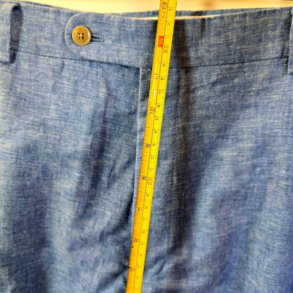 Joseph Abboud Mens Linen Cotton Casual Dress‎ Pants 44x30 Blue Summer Trousers